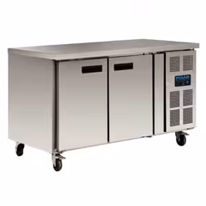 Polar 2 Door Counter Fridge 282Ltr Stainless Steel