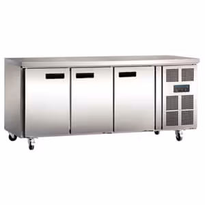Polar 3 Door Counter Fridge 417Ltr Stainless Steel 1 - Crepe World Polar 3 Door Counter Fridge 417Ltr Stainless Steel